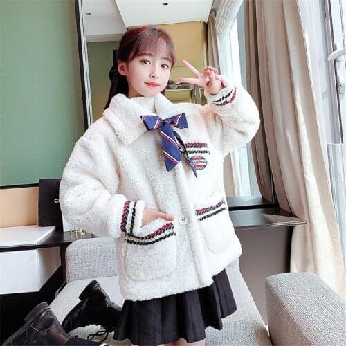 For 4 5 6 8 9 10 12 13Yrs Old Girls Coats New Autumn Winter Fashion Fleece Jacket Outwear Casual Cute Teenage Girls Clothing