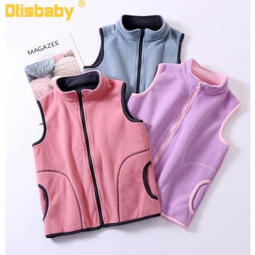 Hot Winter Knitted Zipper Jacket for Boys Girls Fleece Thicken Children Sleeveless Fur Coat Outdoor Sports Keep Warm School Vest