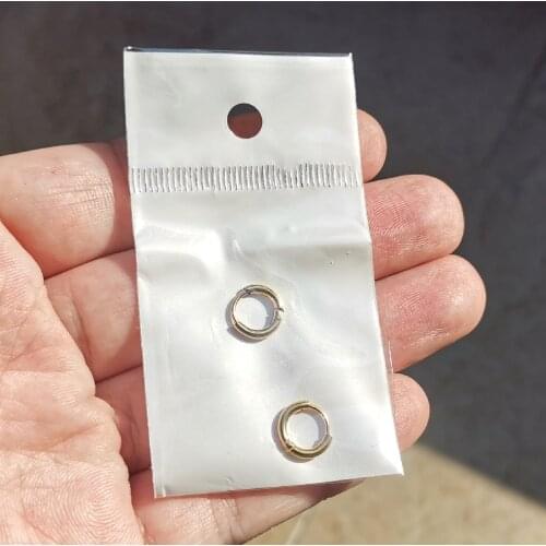 Gold Color Size Small 9.5mm Circular Hoop Earrings Ear Loop Smooth Ring 316 Stainless Steel Jewelry IP Plating Anti Allergy