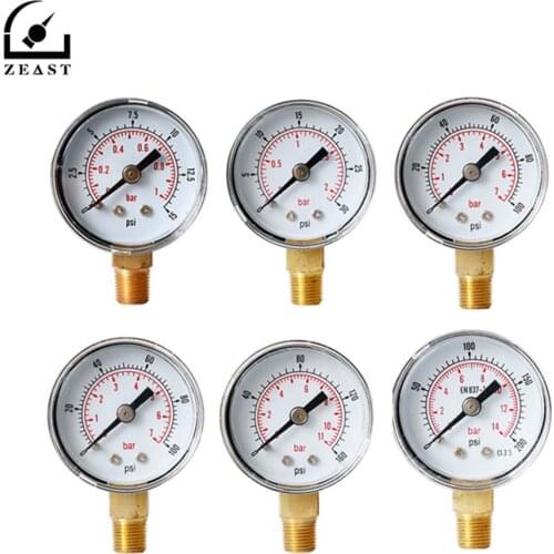 ZEAST TS-Y408-15/30/60/100/160/200/300psi 40.5mm Dial 1/8 BSPT Pressure Gauge