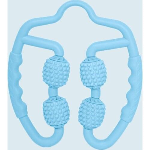 Muscle Massage 4 Wheels New 360° Leg Body Shaping Relaxation Roller Ring Clamp Leg hand Massage Stick Yoga Fitness Roller