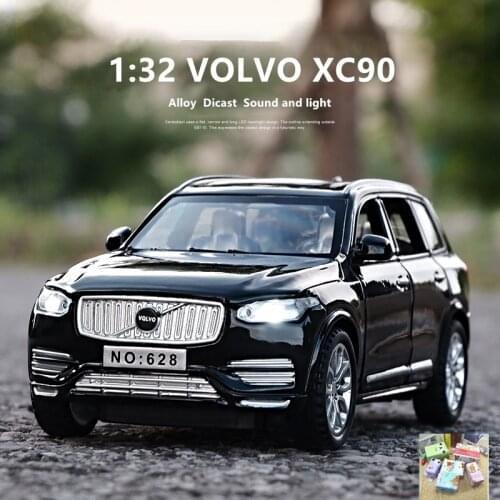 1:32 Diecast Cars Volvo XC90 Model Toy Openable Doors Pull Back Music Light Car Toys for kids children