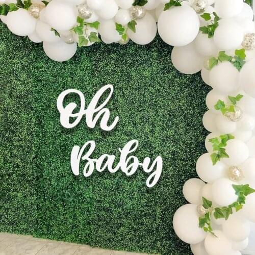 Oh Baby White Letter Wooden Sticker Decoration For Baby Shower Baby Girl Boy 1st Birthday Party Decor Baby Shower Party Supplies
