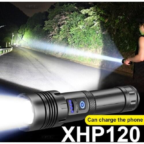 Newest XHP120 Most Powerful Led Flashlight Torch XHP90 High Power Tactical flashlight 18650 Rechargeable Usb Fishing Flash light