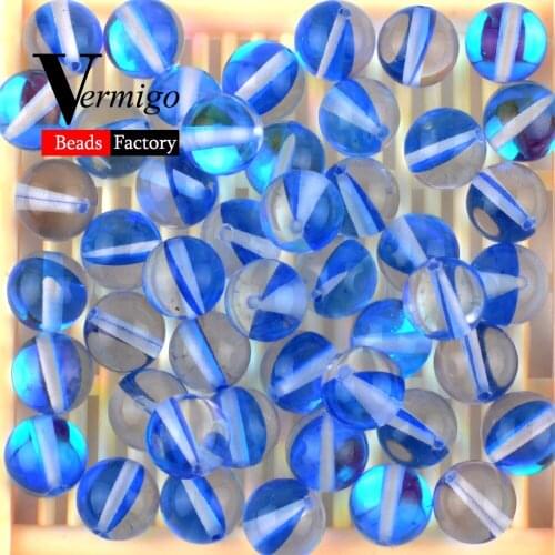 Wholesale Natural Stones Blue Moonstone Austrian Crystal Glitter Beads For Needlework Jewelry Making Diy Bracelet Necklace