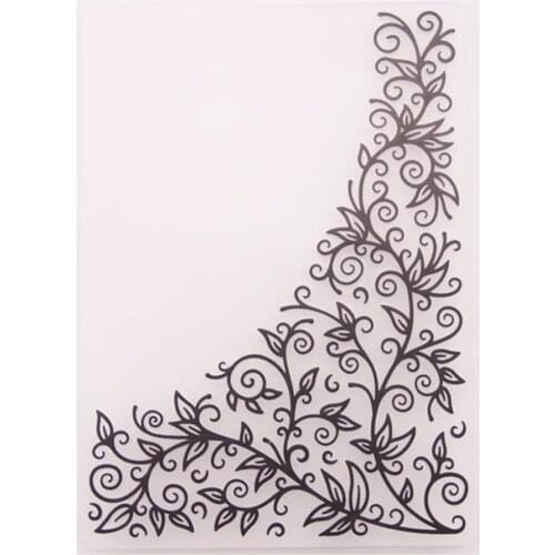 Plastic Embossing Folder Template DIY Scrapbook Photo Album Card Making Decoration Craft Flower Corner-S001