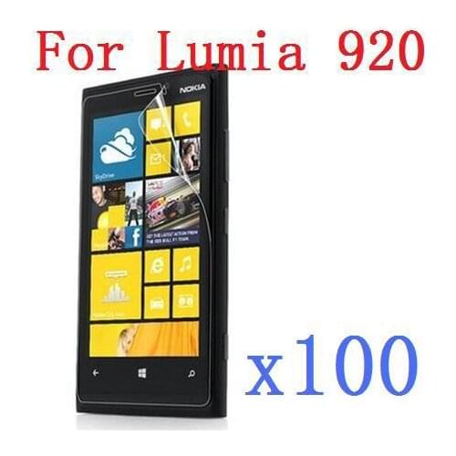 High Clear Screen Protector For Nokia Lumia 920 Clear Crystal Cover Film +Cleaning Cloth X 100 PCS