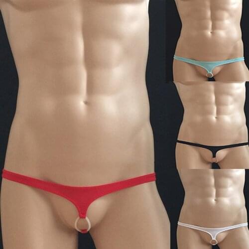 Sexy Thong Men Underwear Porn Jockstrap T-back High Stretch Lingerie Breathable Panties Cocking Penis Rings Erotic Toys For Men