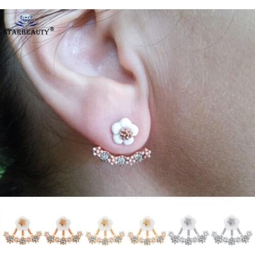 2Pcs Black Copper Acrylic Stud Earrings Women Men Rose Gold Fake Ear Plugs Flesh Tunnel Gauges Tapers Earring Piercing Jewelry