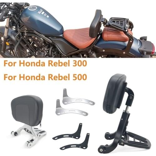 Motorcycle Backrest Multi-Purpose Driver Passenger Backrest with Folding Luggage Rack For Honda Rebel 300 Honda Rebel 500