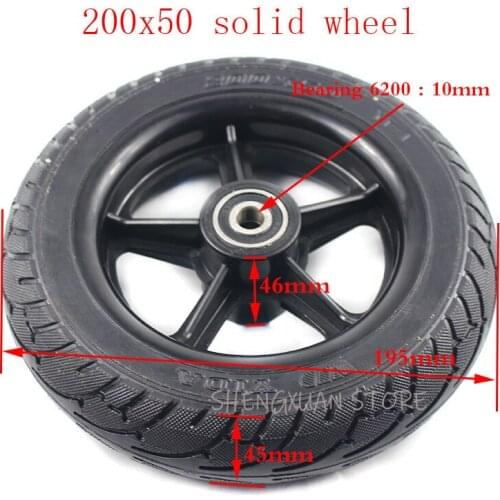 Free shipping New 8 inch Wheel Scooter solid tyres 200x50 wheels electric wheel hub non-pneumatic tires for Electric Scooter