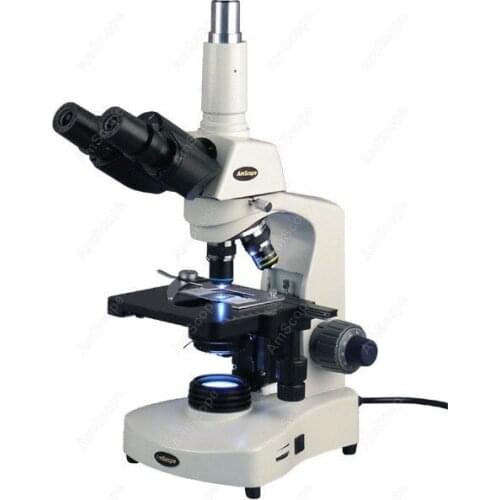 LED Biological Compound Microscope--AmScope Supplies 40X-1600X 3W LED Biological Trinocular Compound Microscope T340A-LED