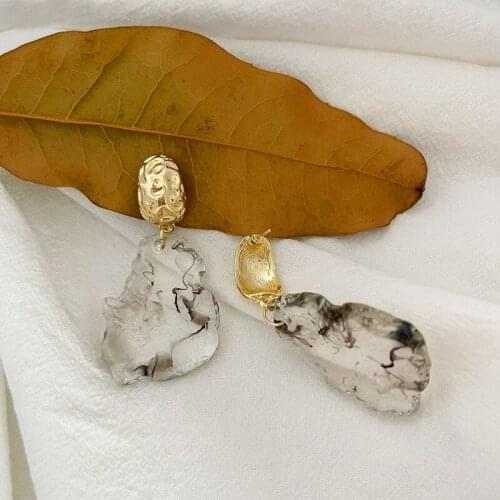 U-Magical Vintage South Imported Dongdaemun Landscape Painting Dangle Earrings for Women Imported Geometric Earrings Jewellery