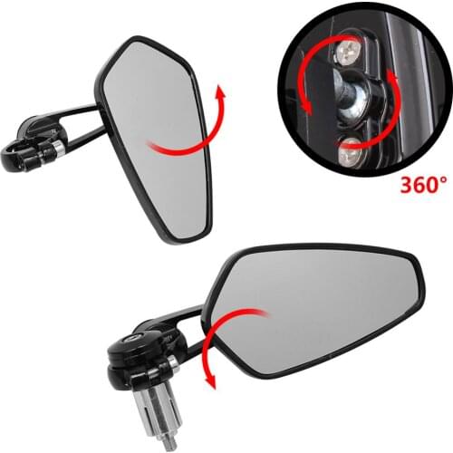 Universal 7/8" 22mm Motorcycle Bar End Rear View Mirrors Aluminum Alloy Handlebar End Mirror Handlebar Mirror Rearview Mirror