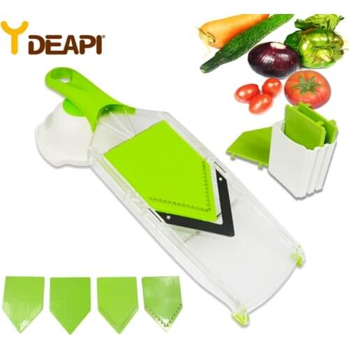 YDEAPI Mandoline Slicer Manual Vegetable Cutter with 4 Blade Potato Carrot Grater for Vegetable Onion Slicer Kitchen Accessories