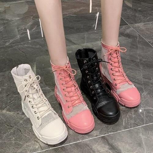 2020 Summer Breathable Mesh Platform Sneakers Women Fashion Wedges Heels Casual Shoes Woman Thick Sole Zapatos De Mujer 35-40