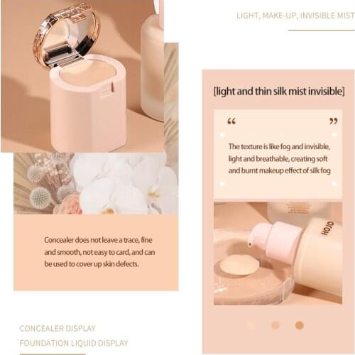 Liquid Foundation Full Coverage Concealer Face Makeup Waterproof Non-Takeoff Oli Control Cover Eye Dark Circle Base Makeup TSLM2