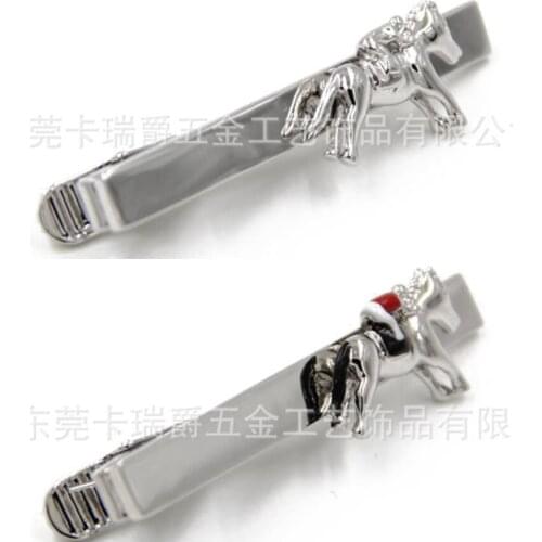 10pcs/lot Silver Horseman Tie Clips Enamel Horse Rider Tie Pin Bars Clasp Mens Jewelry Accessory Gift