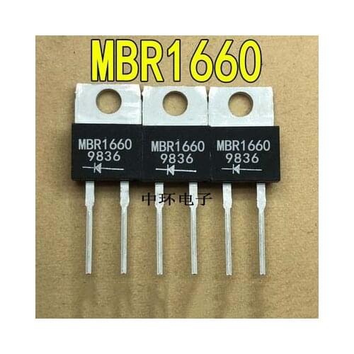 10PCS MBR1660 DIODE SCHOTTKY 60V 16A TO220-2L new original