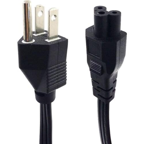 18AWG US 3 Prong Plug to IEC 320 C5 Power Adapter Lead Cable 1.2m American Standard AC Power Cord For Notebook