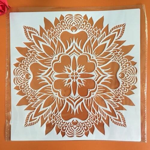 30 *30cm DIY stencil painting template retro pattern model wax paper tile wall floor furniture decorative painting mold mandala
