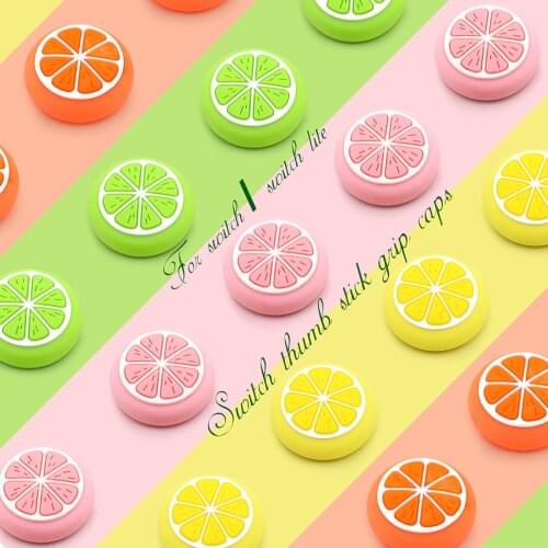 4pcs Fruit Thumb Grips Cover Joystick Rocker Cap for Nintendo Switch Lite Joycon NX NS Animal Cross Analog Thumb Stick Grip Case