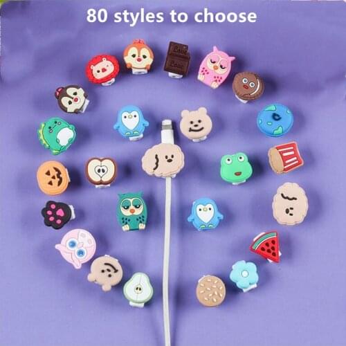 50Pcs Cartoon Cable Protector USB Charger Protector for iPhone iPad Cable Cord Holder, Charging Cable Saver Phone Accessories