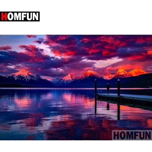 HOMFUN Full Square/Round Drill 5D DIY Diamond Painting "Scenic bridge" Embroidery Cross Stitch 5D Home A07773