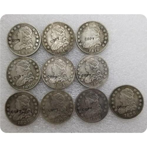 USA 1815-1828 Capped Bust Quarters 25 Cents "Liberty Cap Quarter" with motto COPY COIN commemorative coins