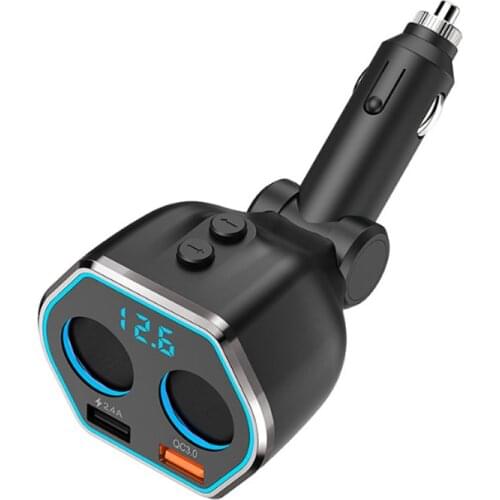 New Car Charger Digital Display Cigarette Lighter Dual USB PD Fast Charge QC3.0 Charger Adapter for Xiaomi iPhone Car-Charger
