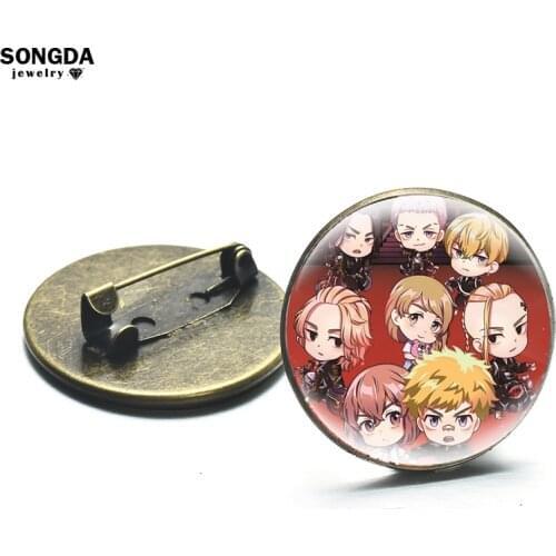 Tokyo Revengers Anime Cosplay Pins Brooches Manjiro Ken Takemichi Hinata Atsushi Chibi Kawaii Badge Bags Clothes Lapel Pin Props