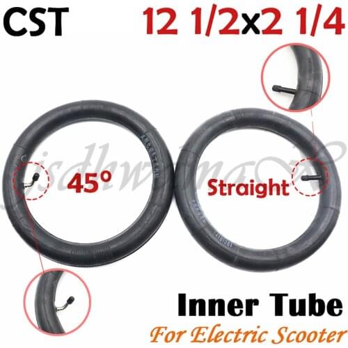 CST 12 Inch Pneumatic Tires 12 1/2x2 1/4 Tyre Inner Tube Staight/45 degree valve for Folding Bike Electric Vehicle Scooter