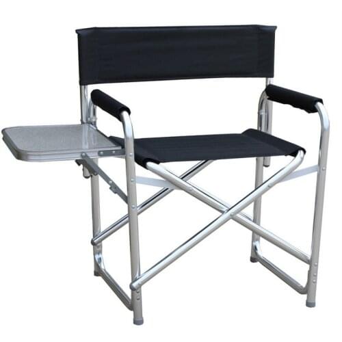 Cheap Folding Stable Director Chair Outdoor Durable Fishing Chair Beach Chair Aluminum Tube 600D Oxford with Tray Table 65x48x78