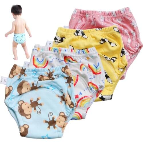 Baby Diaper Infant Toddler Waterproof Training Pants Cotton Changing Nappy Cloth Diaper Panties Reusable Washable 6 Layer Crotch