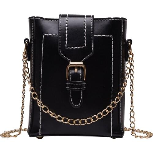 Designers Women Messenger Bags Females Phone Bucket Bag in Buckets Bucket Soft Solid Leather Crossbody Shoulder Bag with Chain