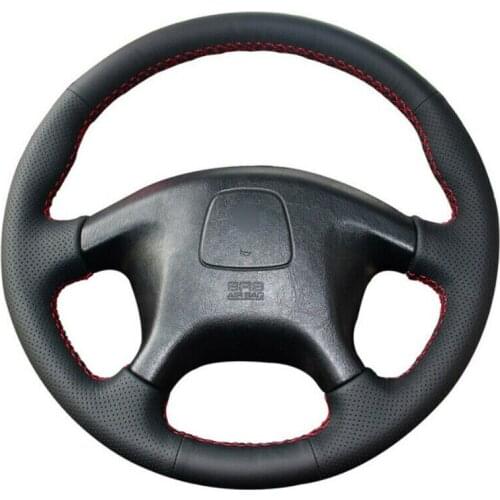 For Mitsubishi Pajero Sport Top Leather Steering Wheel Hand-stitch on Wrap Cover