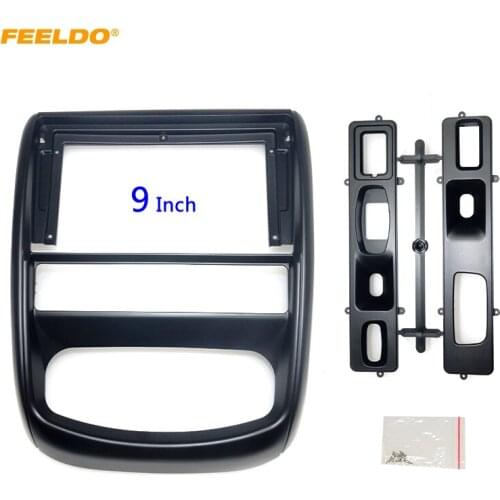 FEELDO Car Stereo 9" 2Din Big Screen Fascia Frame Adapter For Renault Duster Dash Audio Fitting Panel Frame Kit #HQ6696