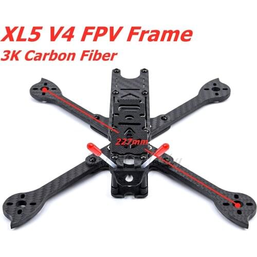 XL5 V4 TrueX 5inch 227mm 3K Carbon Fiber FPV Racing Frame with 5mm Arm Compatible with 2206/2207/2208/2306 Motor for DIY FPV