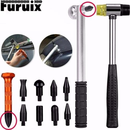 Auto Dent Removal Repair Hail Hammer Tap Down Tools with 9 Pcs Different Size Metal Paintless Dent Removal Tools motorcycle
