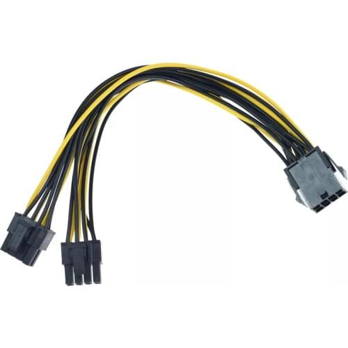 25cm 8pin to 2x8pin pcie Dual 8Pin PCIe 8pin-2x(6+2pin) Graphics Video Card Power Cable Extension Cable