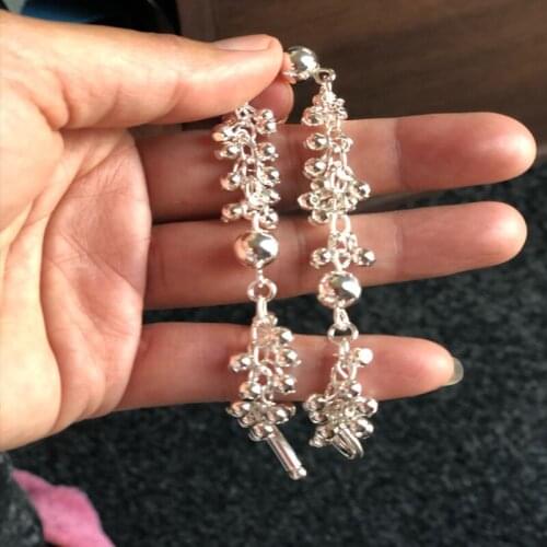 Beautiful 925 Sterling Silver Grapes More Beads Charm Bracelets Jewelry For Fashion Women Wedding Engagement Gift