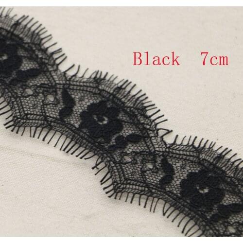 3 yards lovely lash lace embroidered lace 7cm black water soluble lace DIY garment accessories
