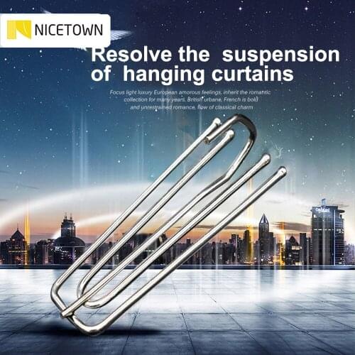 2019 20pcs Stainless Steel 7cm Long New Product Curtain Hooks Curtain Accessory for Living Room Bedroom Curtain