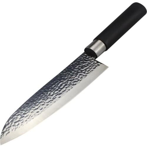 Kitchen Chef Santoku Meat Cleaver Fruit Vegetable Sushi Chinese Knives 7 Inch Stainless Steel Japanese Cutter Rubber Handle