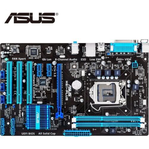 LGA 1155 For Intel H61 ASUS H61-Plus 100% Original Motherboard DDR3 16G H61-Plus Desktop Mainboard PCI-E X16 Systemboard Used
