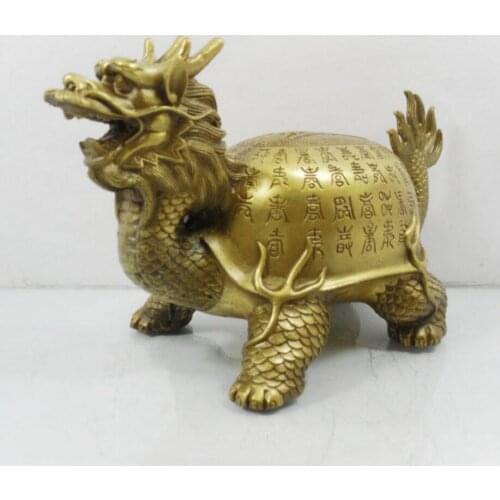 Copper Satue Pure copper Dragon Tortoise longevity word tortoise decoration birthday gift invite fortune fortune fortune fortun