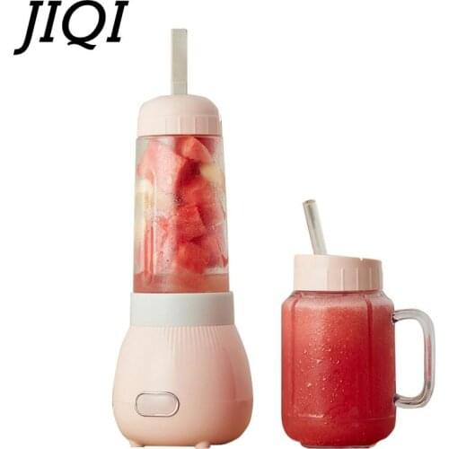 JIQI Multifunctional Portable Electric Juicer Vegetables Fruit Extractor Ice Cream Milk Shake Smoothie Maker Extractor 2 Cups