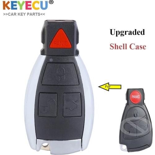 KEYECU Modified Remote Control Car Key Case Shell for MB Mercedes Benz CL500 S430 E320 S500 SL500 C230 E55 AMG, FOB 3+1 4 Button