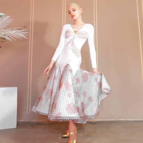 Women Modern Dance Dress Female Waltz Practice Dress New Style Big Fish Bone Costume Ballroom Dance Competition Dresses DN8863