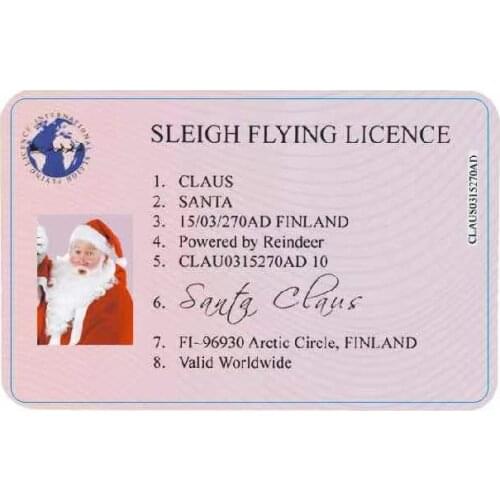3Pcs Fake Plastic Card Santa Flying License Sled License for Kids Kids Creative Christmas Gift Christmas Tree Decorations